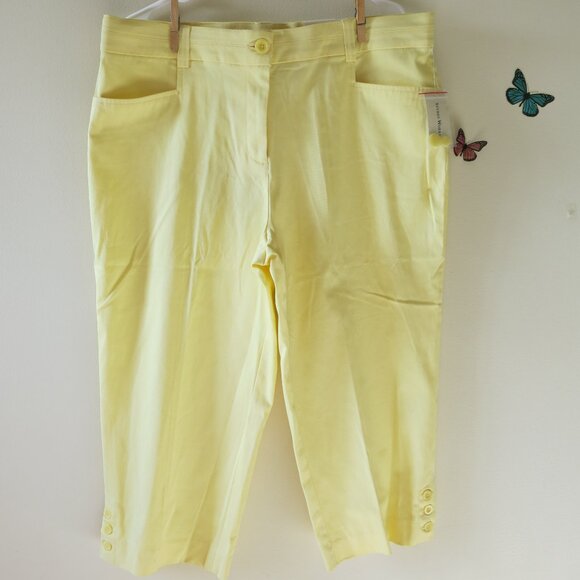 Studio Works Pants - Studio Works Yellow Sunlight Cotton Capri Pants Size 16